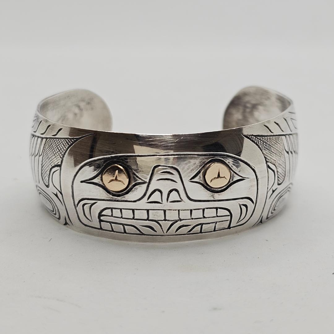 希少 W.Adams ハイダ族 14K コンビ バングル ウィリアムアダムス