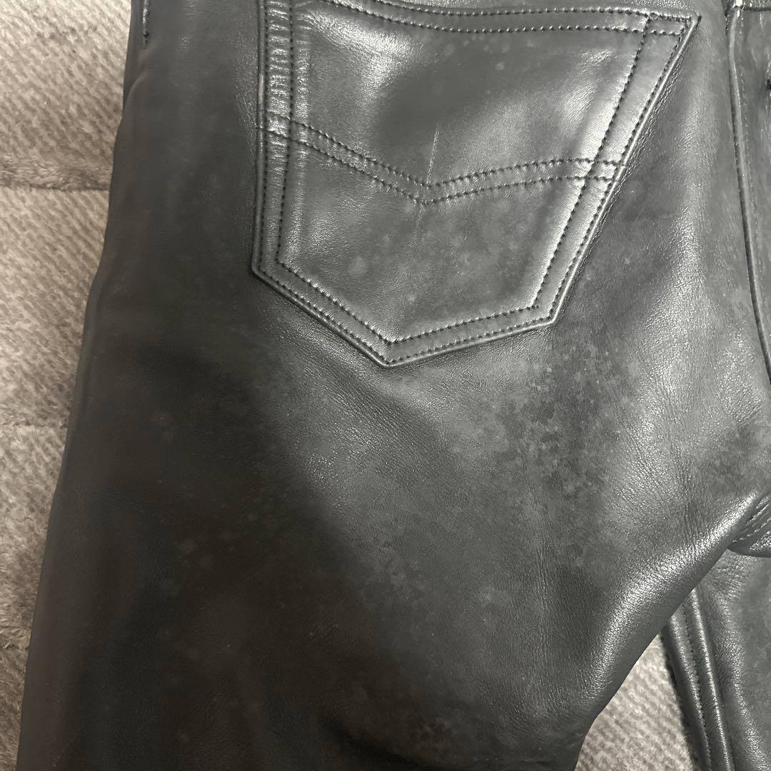 Aero 黒 レザー パンツ 32
