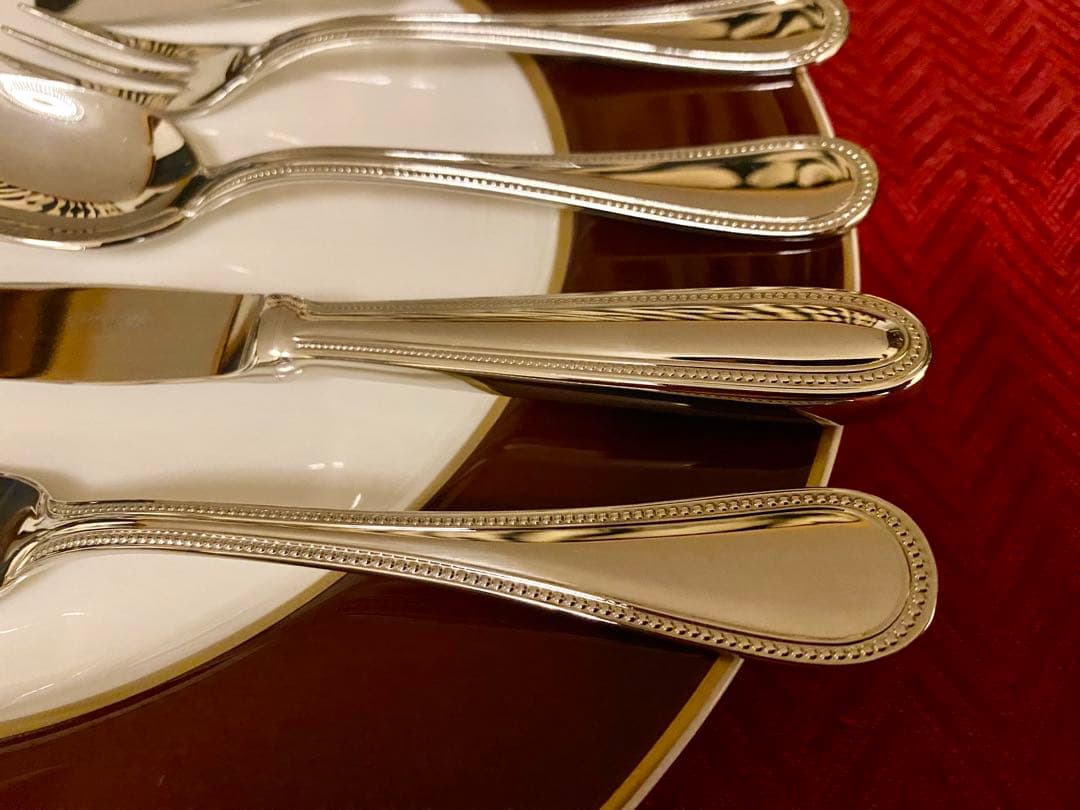 【ラス1☆お手入れ楽々☆ステンレス製】クリストフル パール カトラリーセット