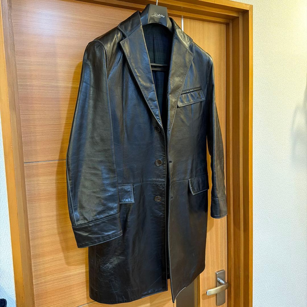 羊革　ラムレザー　チェスターコート