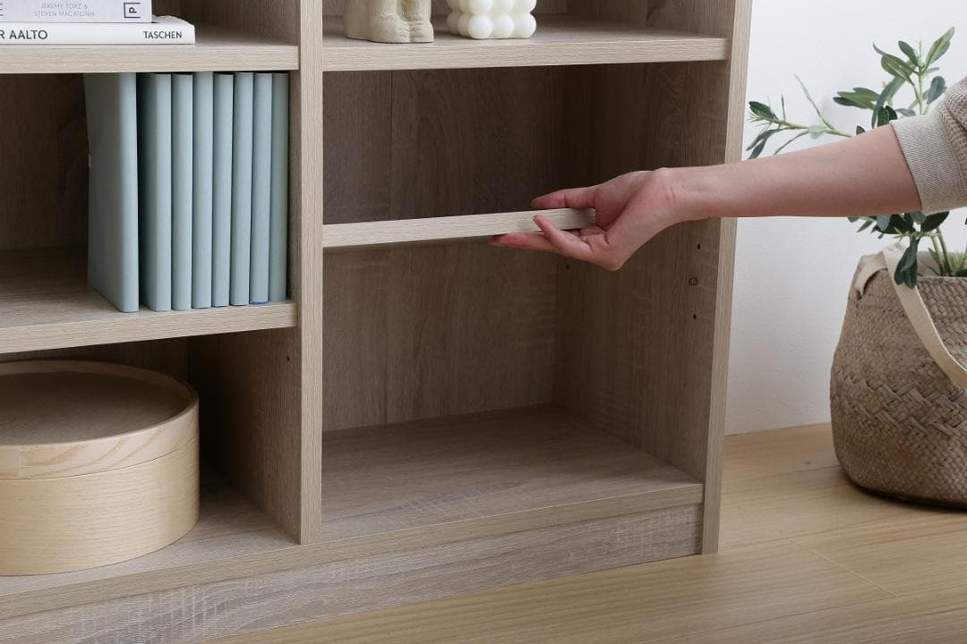 【幅80cm】引き出し付き本棚  　ナチュラルｘホワイト