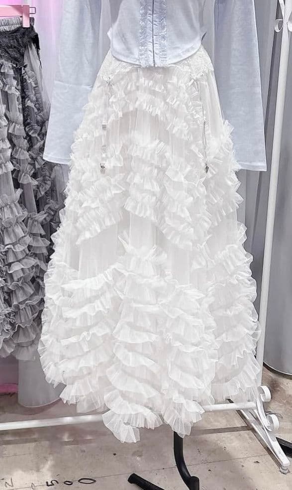 lilLilly リルリリー　チュールスカート　WHITE ホワイト