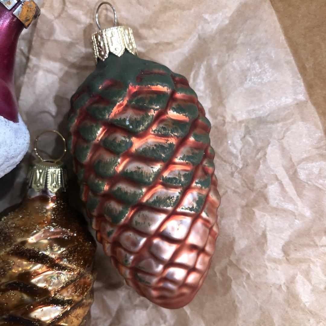 ドイツ製　ガラスオーナメント　４点　クリスマスオーナメント