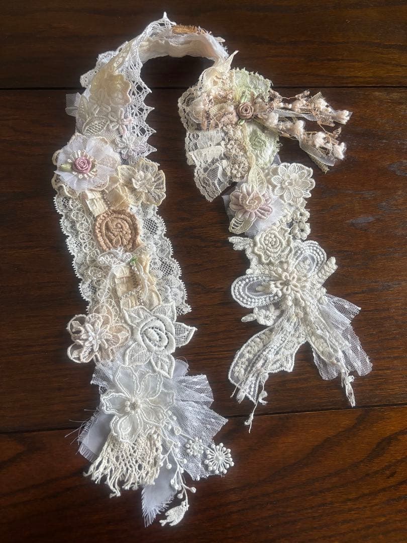 レースのスニペットロール　アンティーク風　エクリュ