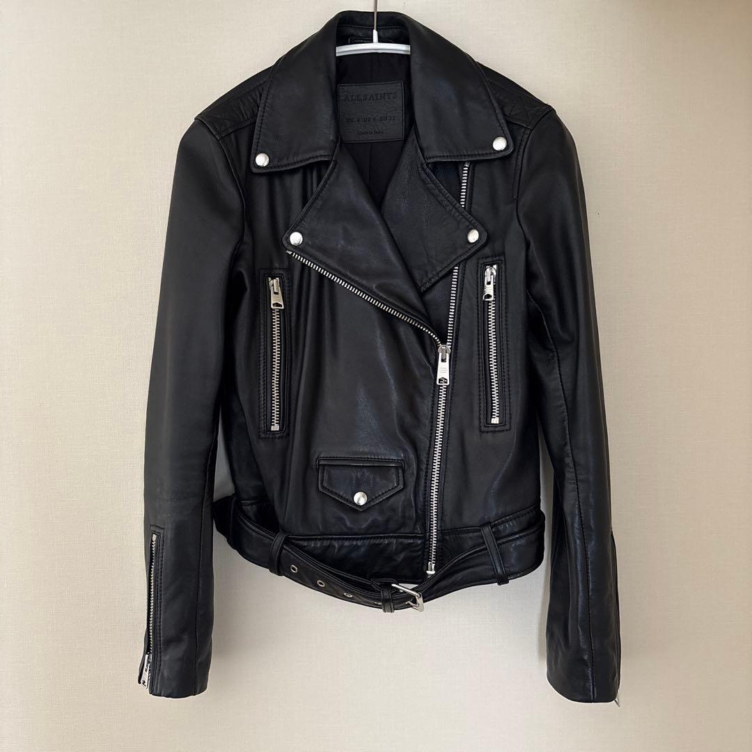 ALLSAINTS ブラック ダブルライダースジャケット UK4