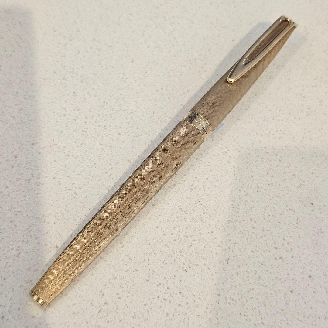 WATERMAN C/F モアレPLAQUE OR Gヴィンテージ万年筆18K