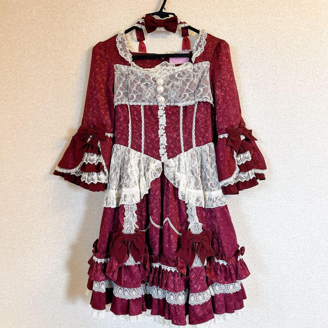 Angelic Pretty ローズガーデンプリンセスワンピース ワイン