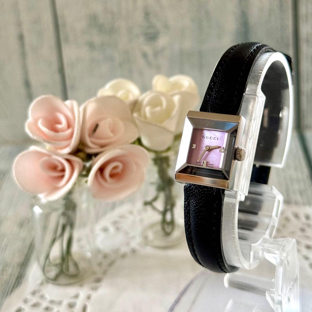 【希少】GUCCI グッチ 腕時計 128.5 ピンク レディース