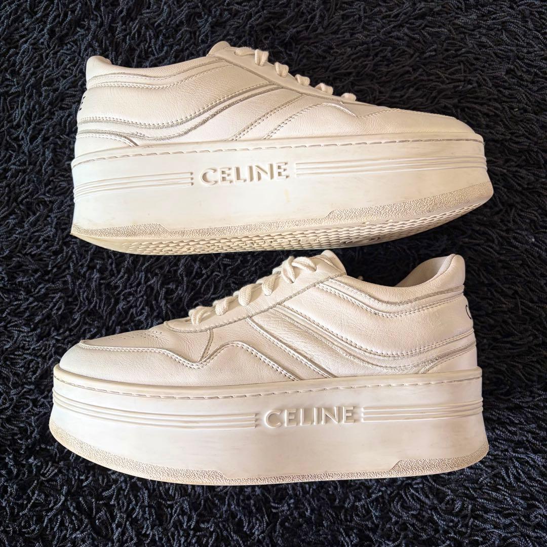 CELINE セリーヌ ブロックスニーカー 厚底 37 ホワイト