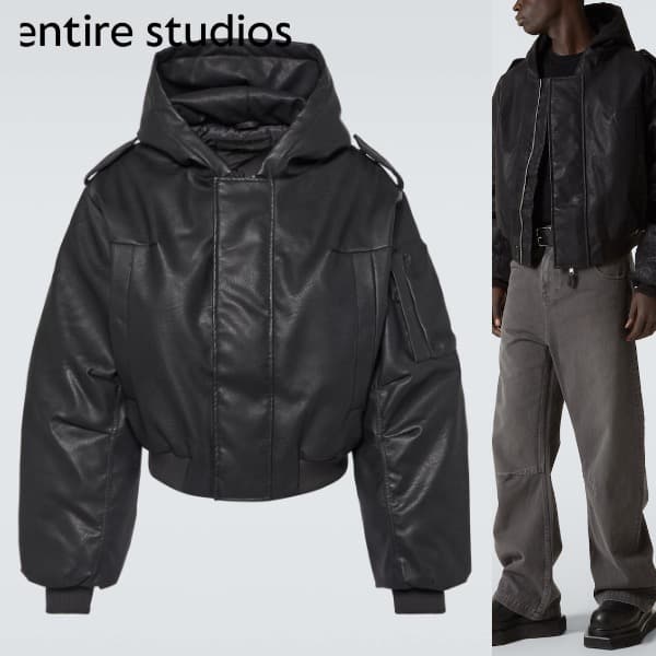 エンタイアスタジオ MOTO BOMBER PADDED JACKET S 黒