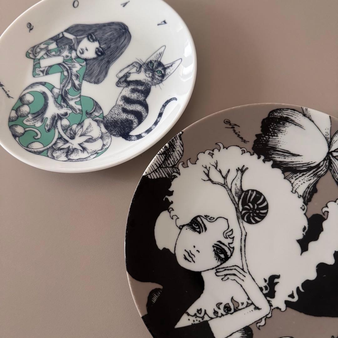 (ポストカード付)宇野亜喜良 お皿2枚セット