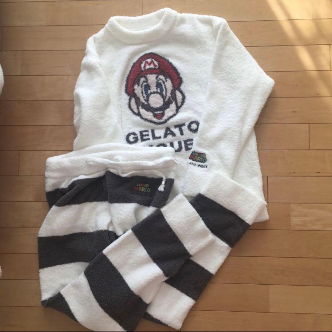 ジェラピケ　ルームウェア　上下セット　スーパーマリオ-マリオ