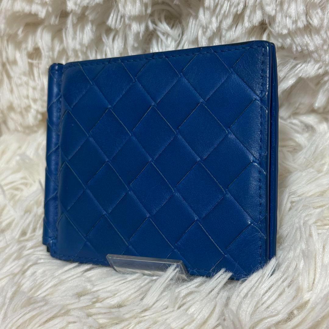 【良品】ボッテガヴェネタ　マネークリップ　ブルー　ネイビー