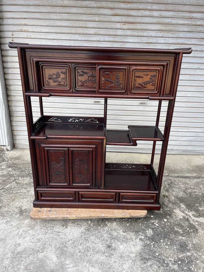 唐木家具 茶箪笥 ヴィンテージ　飾り棚 アンティーク家具　和家具