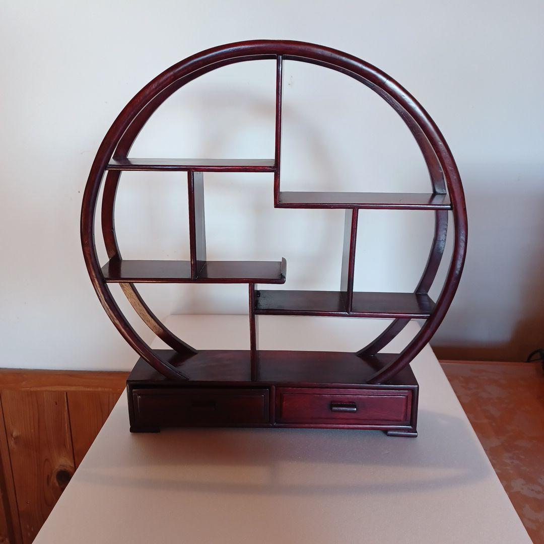 丸型飾り棚　引き出し付 直径40cm