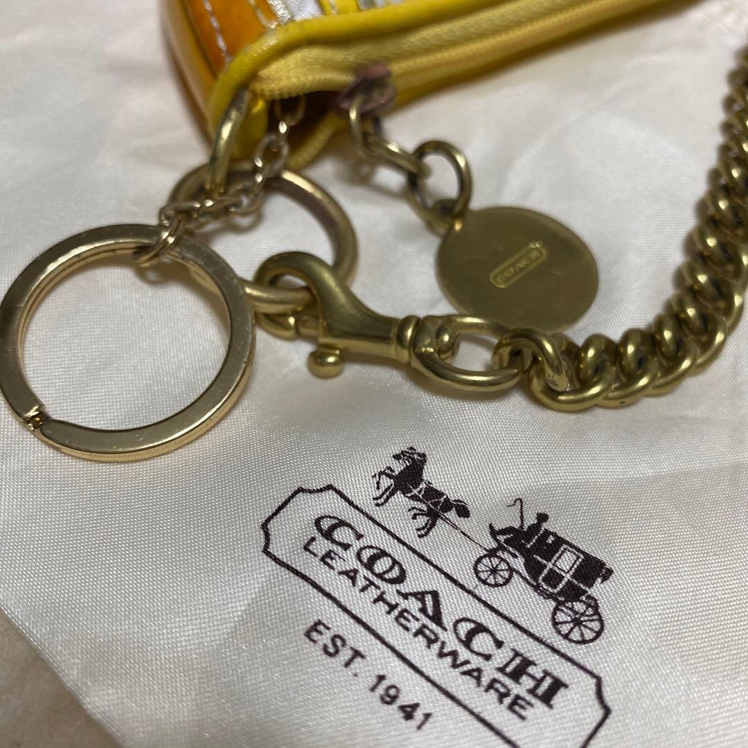 コーチ　COACH　チャームポーチ　入れ　キーリング、チェーン付