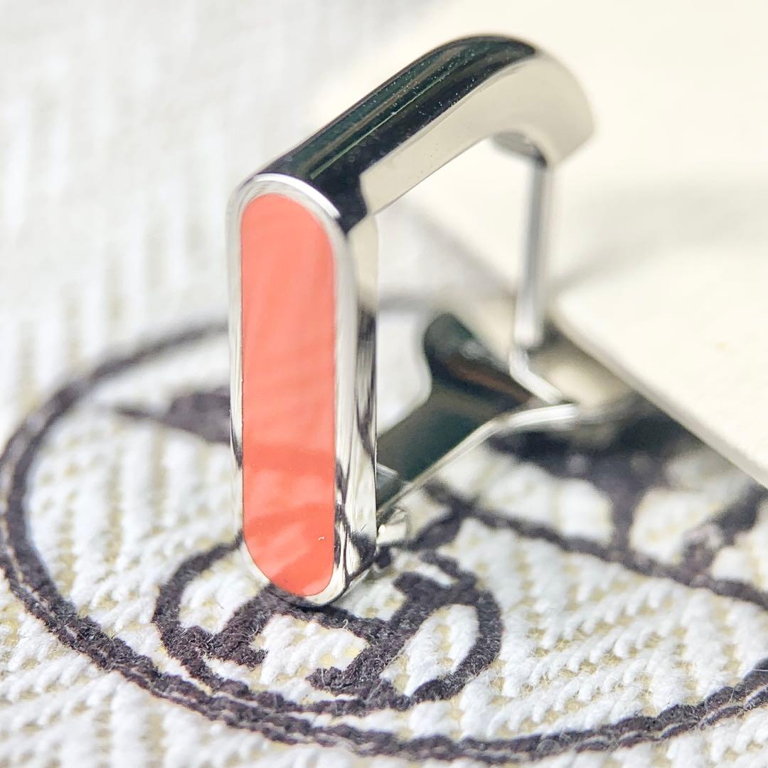 未使用級 HERMES エルメス エトリエ ピアス 片耳用 オレンジ 付属品あり