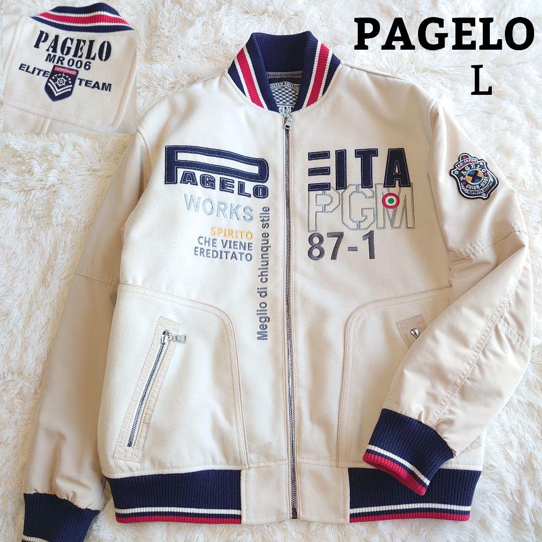 【極美品】パジェロ ワッペン ロゴ刺繍 フルジップ ブルゾン ジャケット L