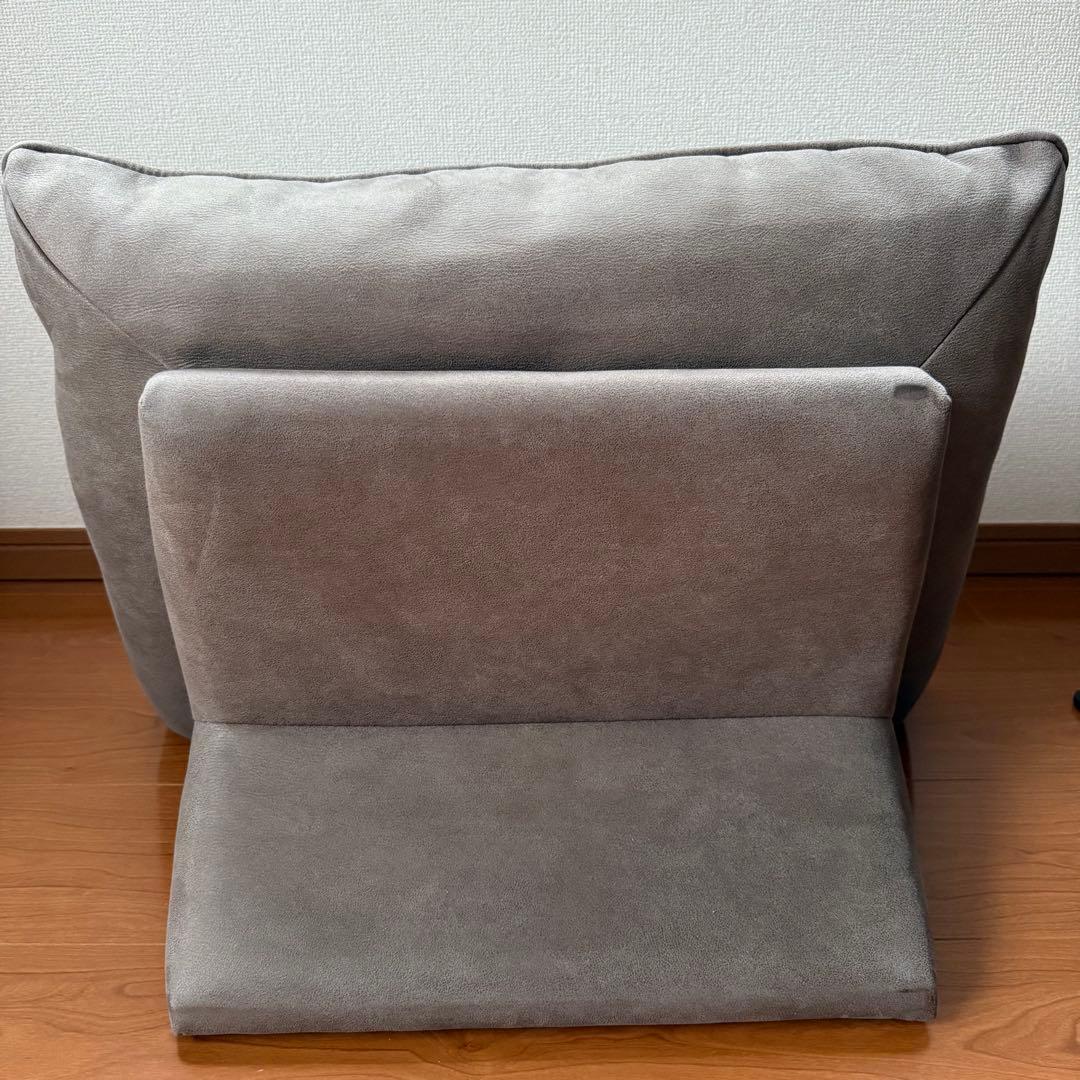 関家具アルフレード　ヨーロピアングレー　背クッション　ソファ　ロータイプ　美品