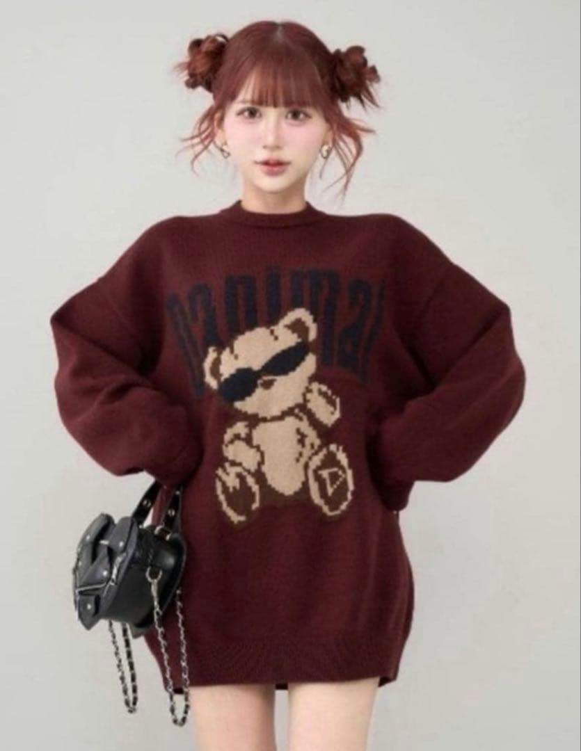 Darich Danimalベアニットプルオーバー ボルドー