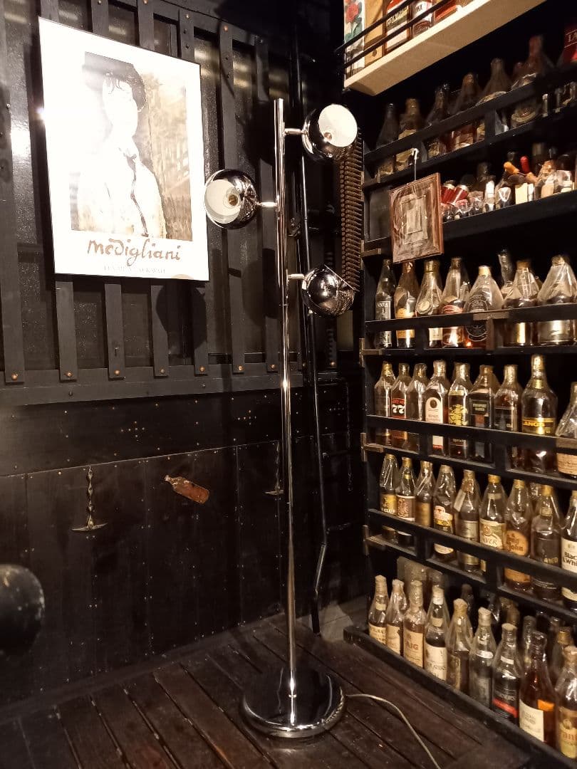 希少　1980's　スペースエイジ　ヴィンテージ　メタルボール　フロアランプ