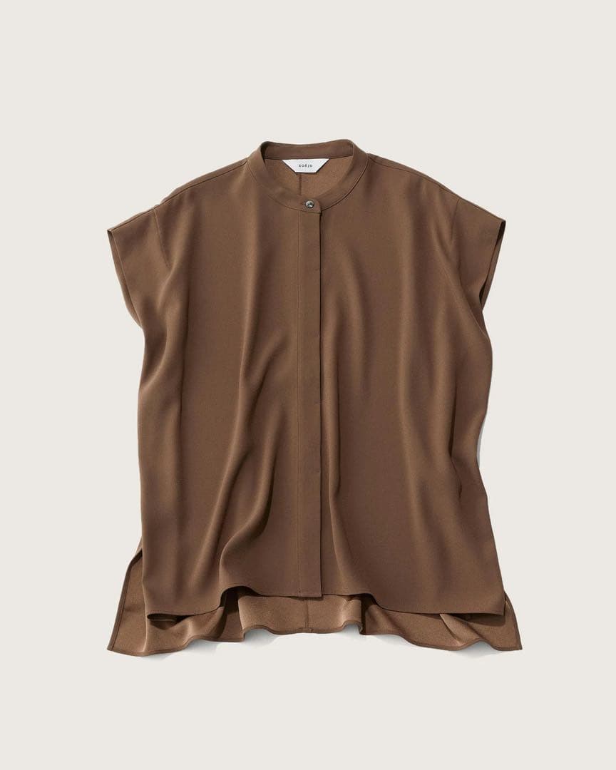 今期完売 超美品SOEJU オーバーサイズタックスリーブシャツ　MサイズBR