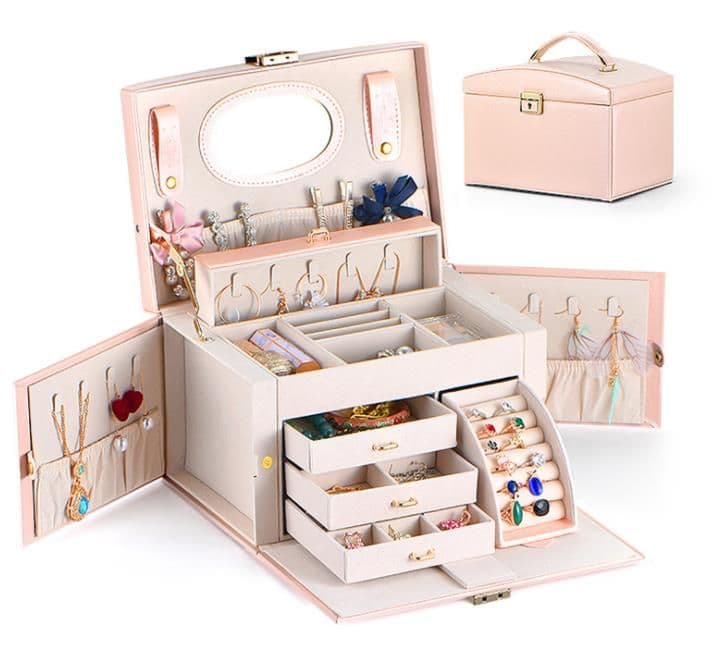 ジュエリーボックスフェイクレザーオーガナイザー 女性用ヴィンテージギフト