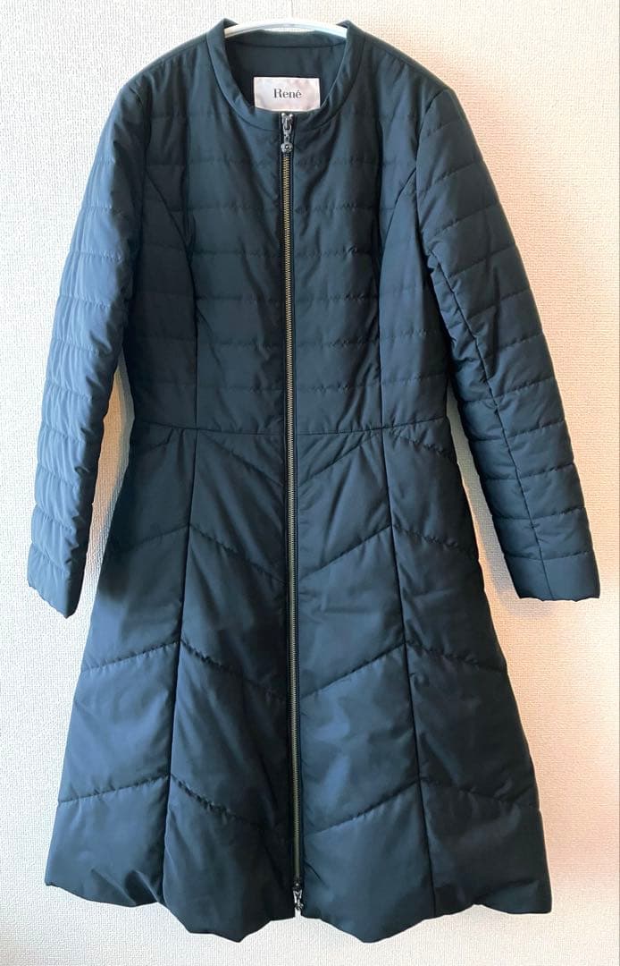 René ルネ 中綿　キルティング Aライン ロングコート ブラック
