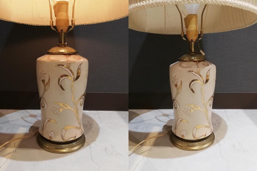 ◆ヴィンテージ 陶器 ランプ レトロ アンティーク シノワズリ