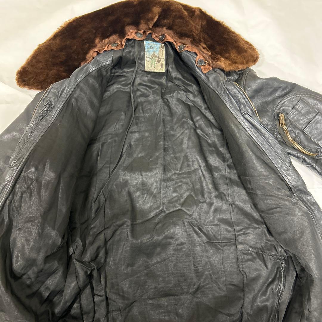 ブラックレザーフライトジャケット