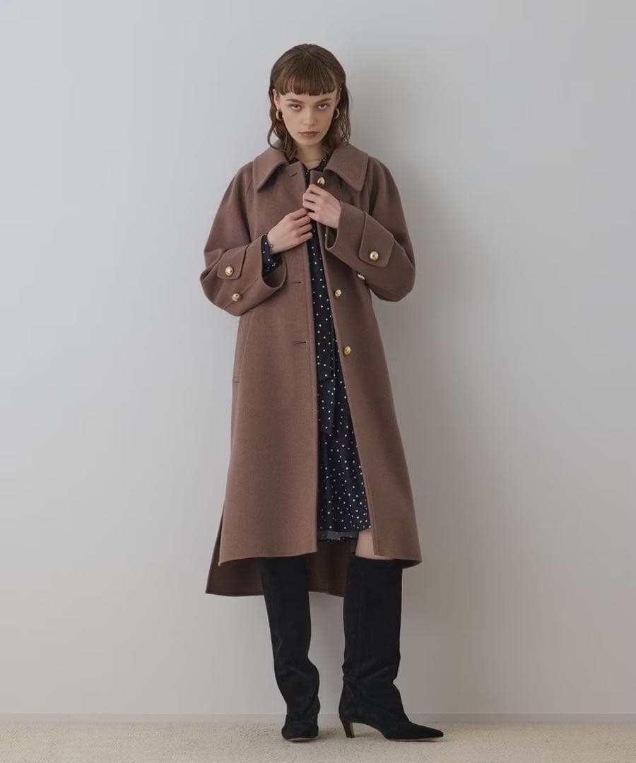 グレースコンチネンタル　ウールカシミヤリバーコート