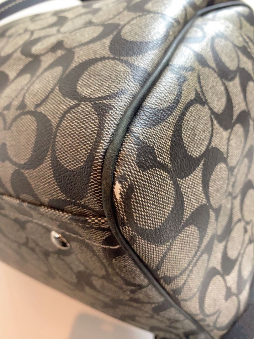 ★コーチ 大型 2WAY ボストンバッグ ヘリテージ ストライプ シグネチャー