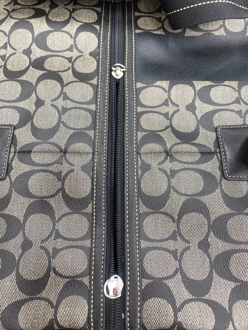 ★コーチ 大型 2WAY ボストンバッグ ヘリテージ ストライプ シグネチャー