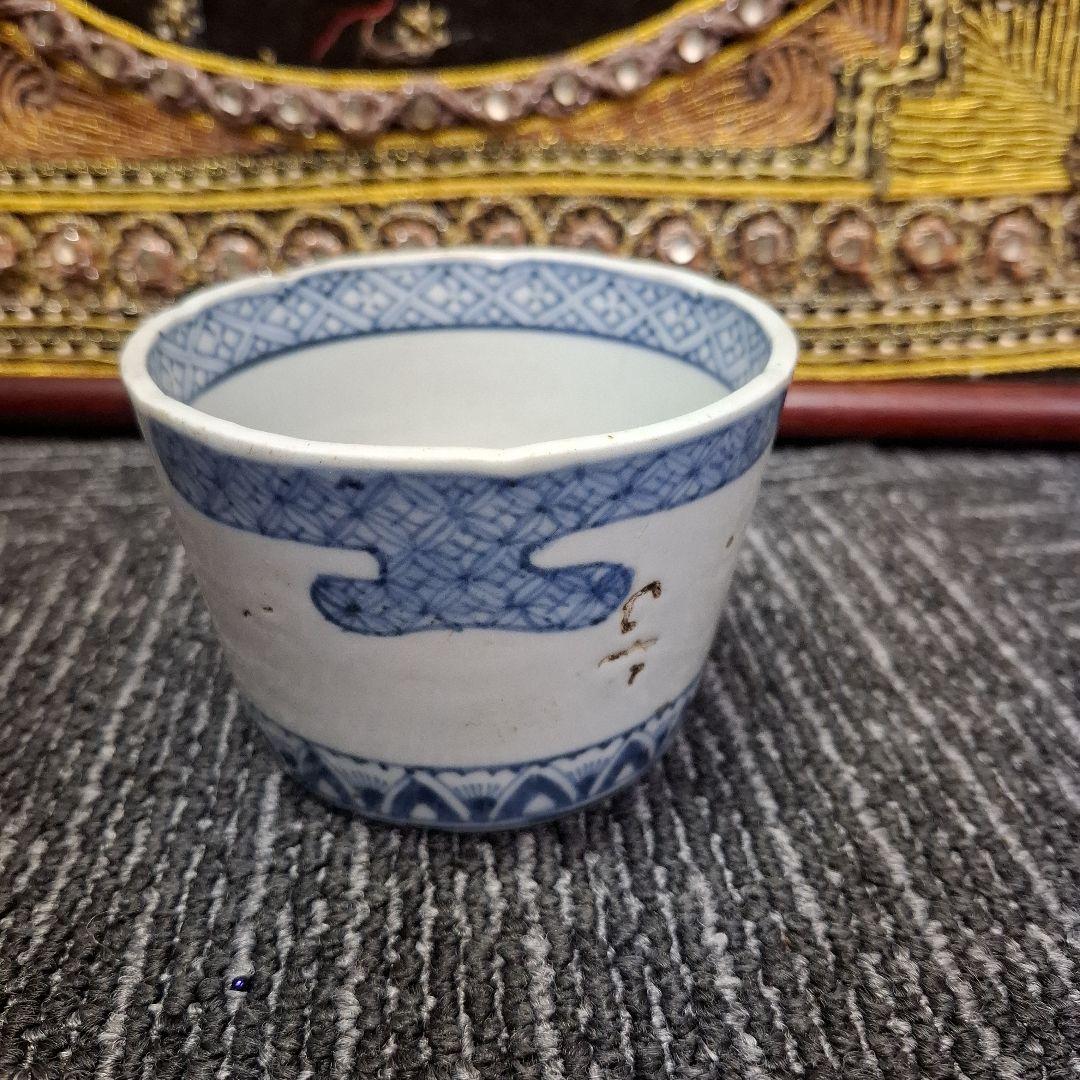 古伊万里染付け大振り蕎麦猪口