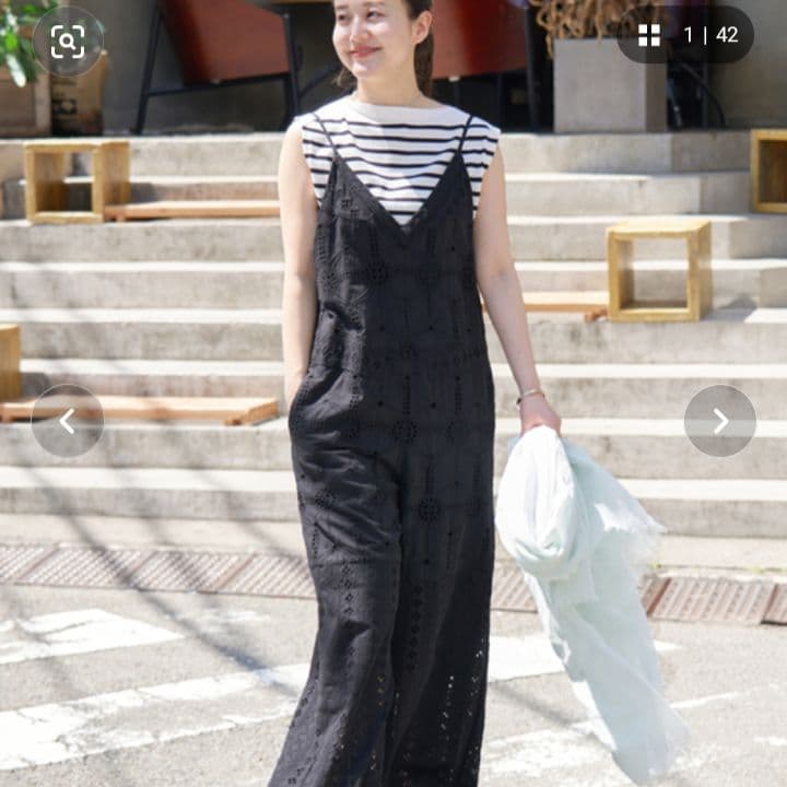 IENA 新品レースオールインワン ブラック 38