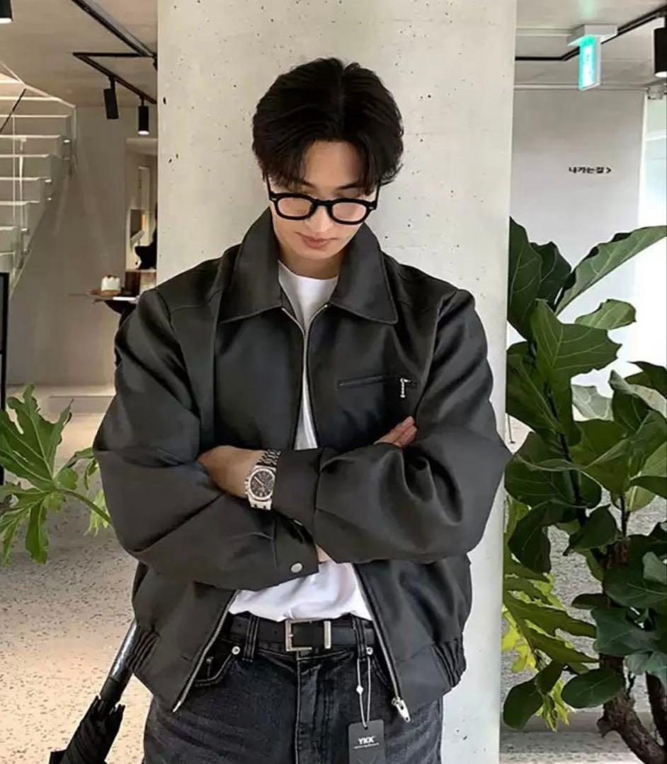 ORUN Leather coach jacket Mサイズ　ブラック新品