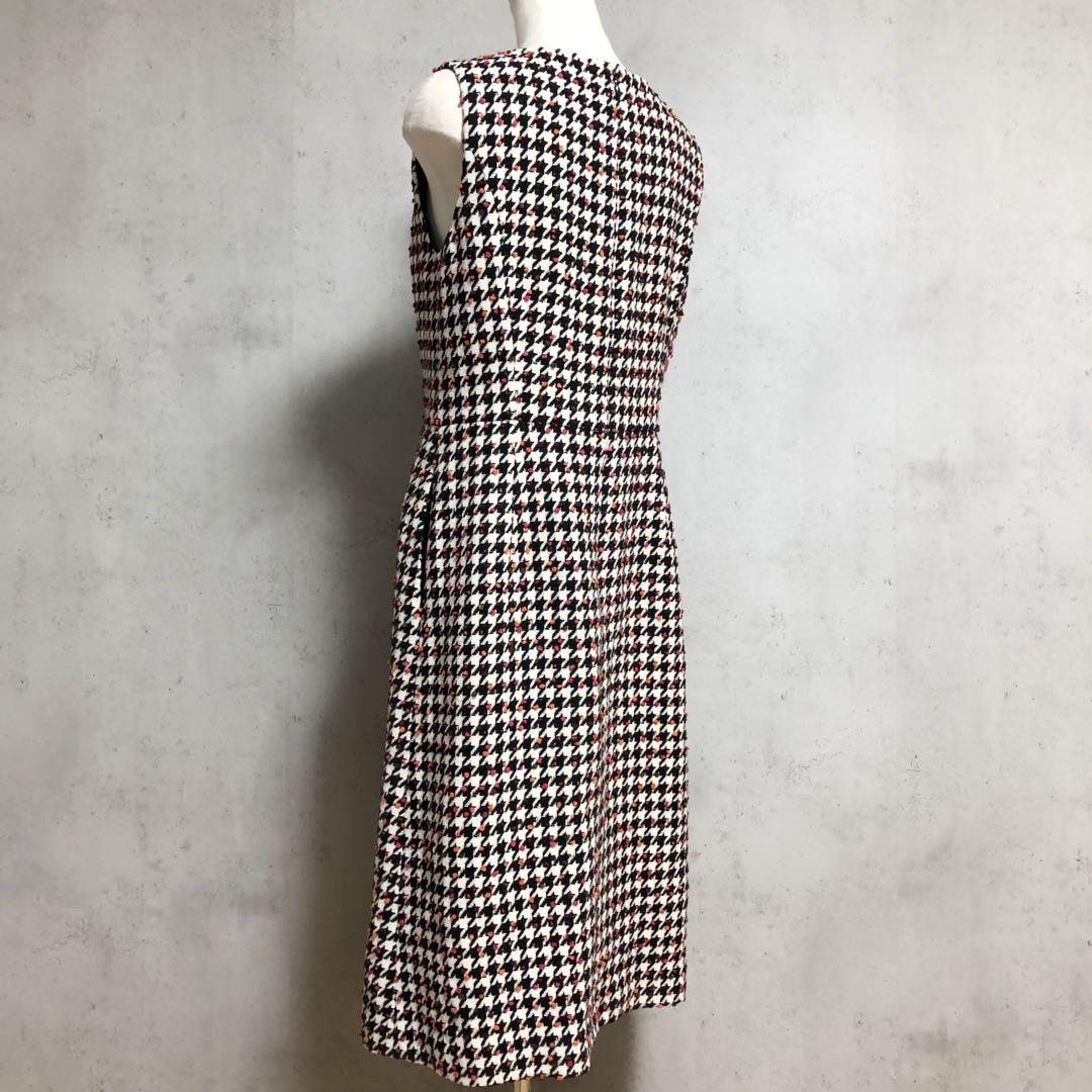 エムズグレイシー カラフルドット入り 千鳥柄 ジャンパースカート 40