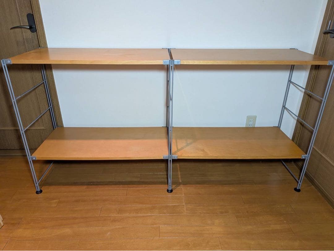 ■送料込■無印良品 スチールユニットシェルフ ワードローブ 棚 衣類収納 グレー