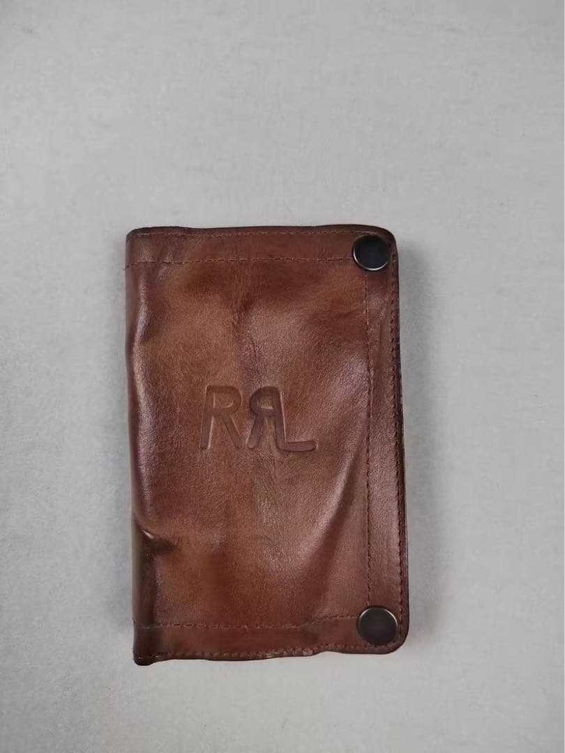 新品　RRL 2つ折りウォレット ダブルファスナー ヴィンテージ加工 ブラウン