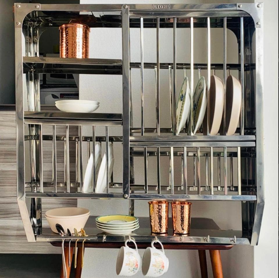 【新品未使用】インディアンキッチンラック　ステンレススチール　74cm×74cm