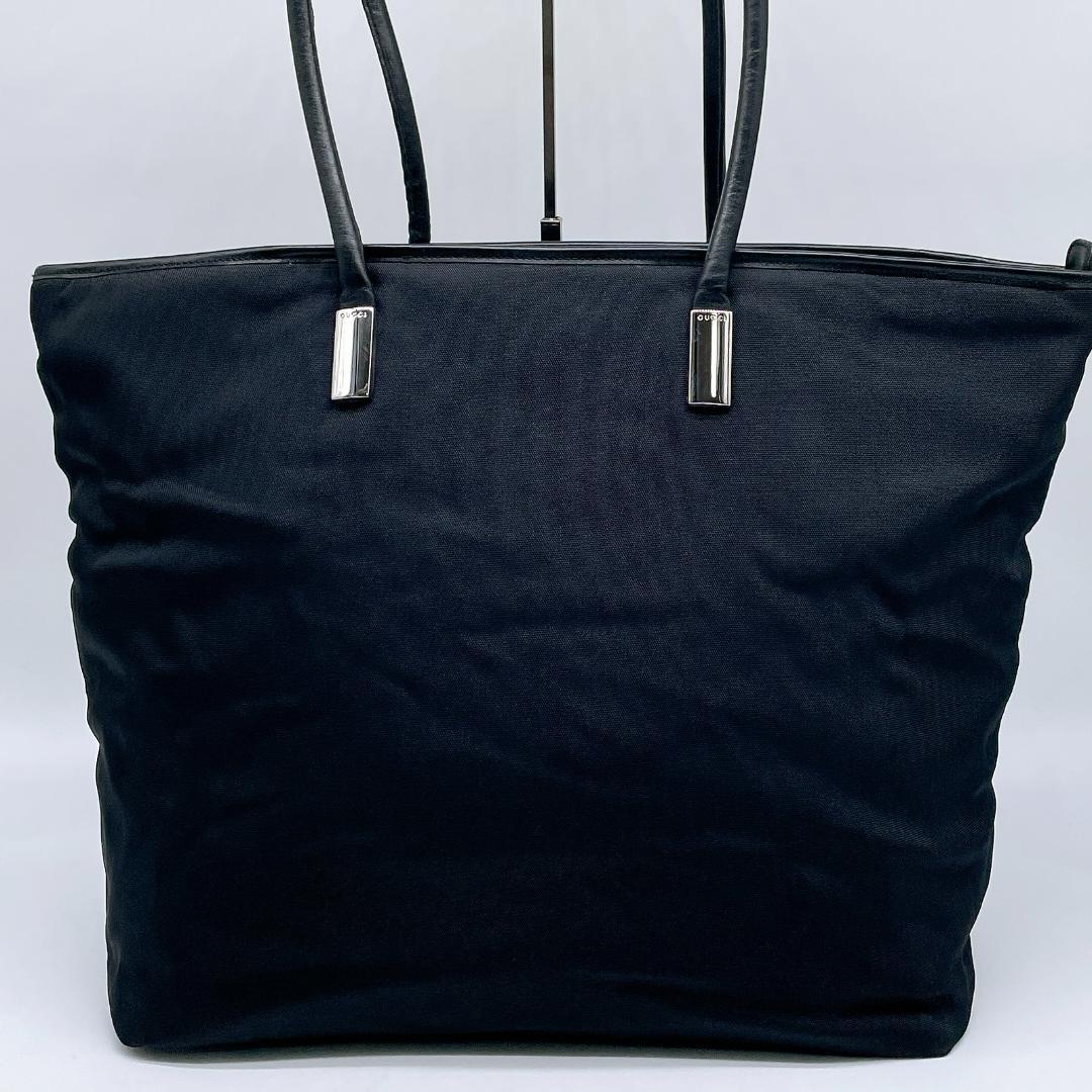 良品 GUCCI A4可能 キャンバス トートバッグ シルバー金具 f223