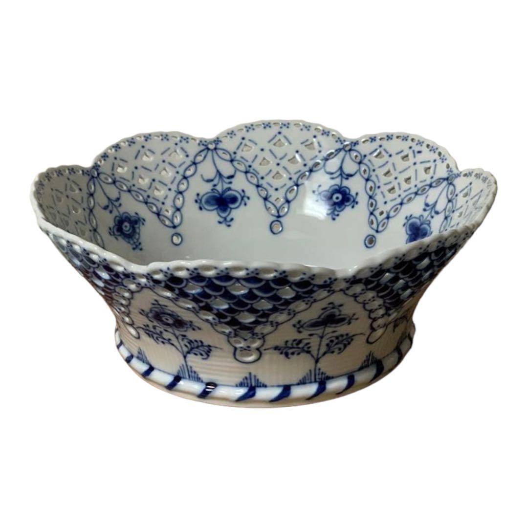 ロイヤルコペンハーゲン　ブルーフルーテッドダブルレースフルーツバスケット、
