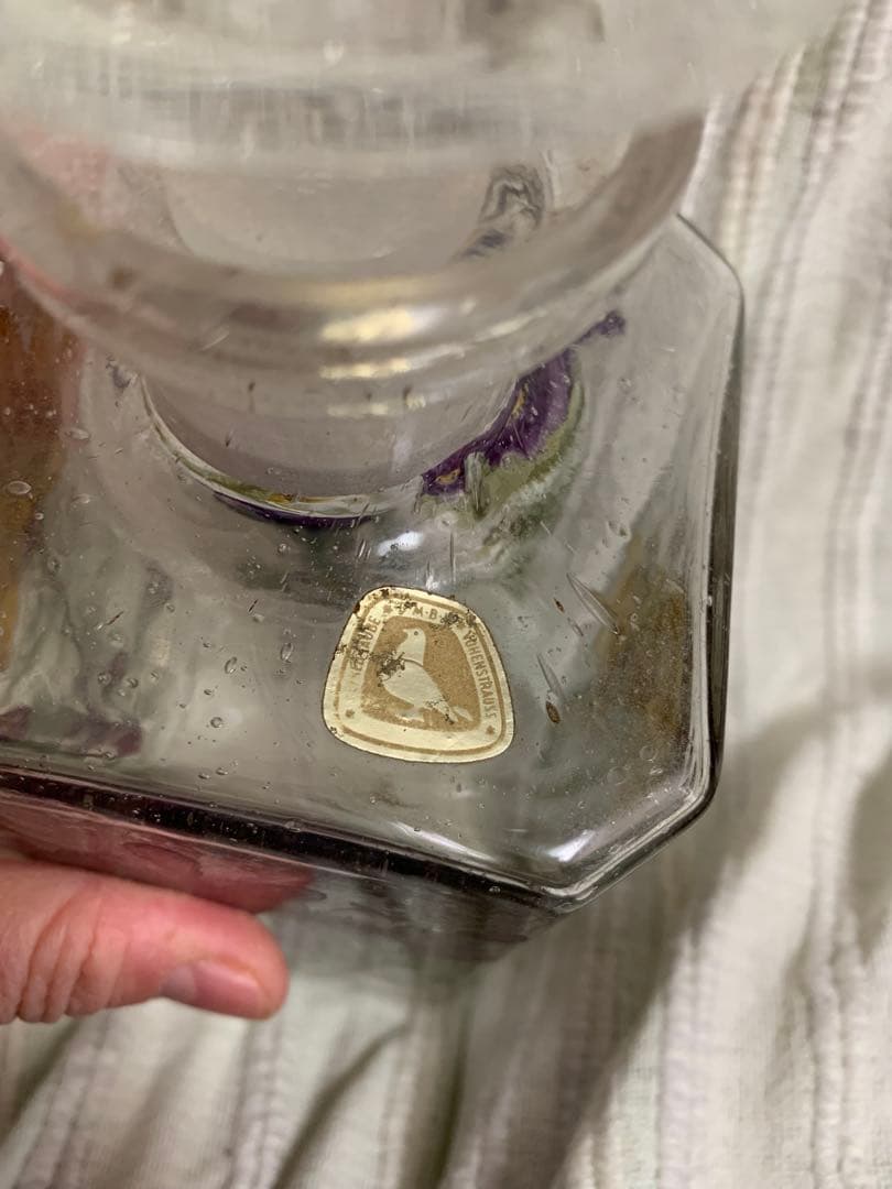 ドイツ ヴィンテージ ガラス薬草酒用ビン ボタニカル 蚤の市