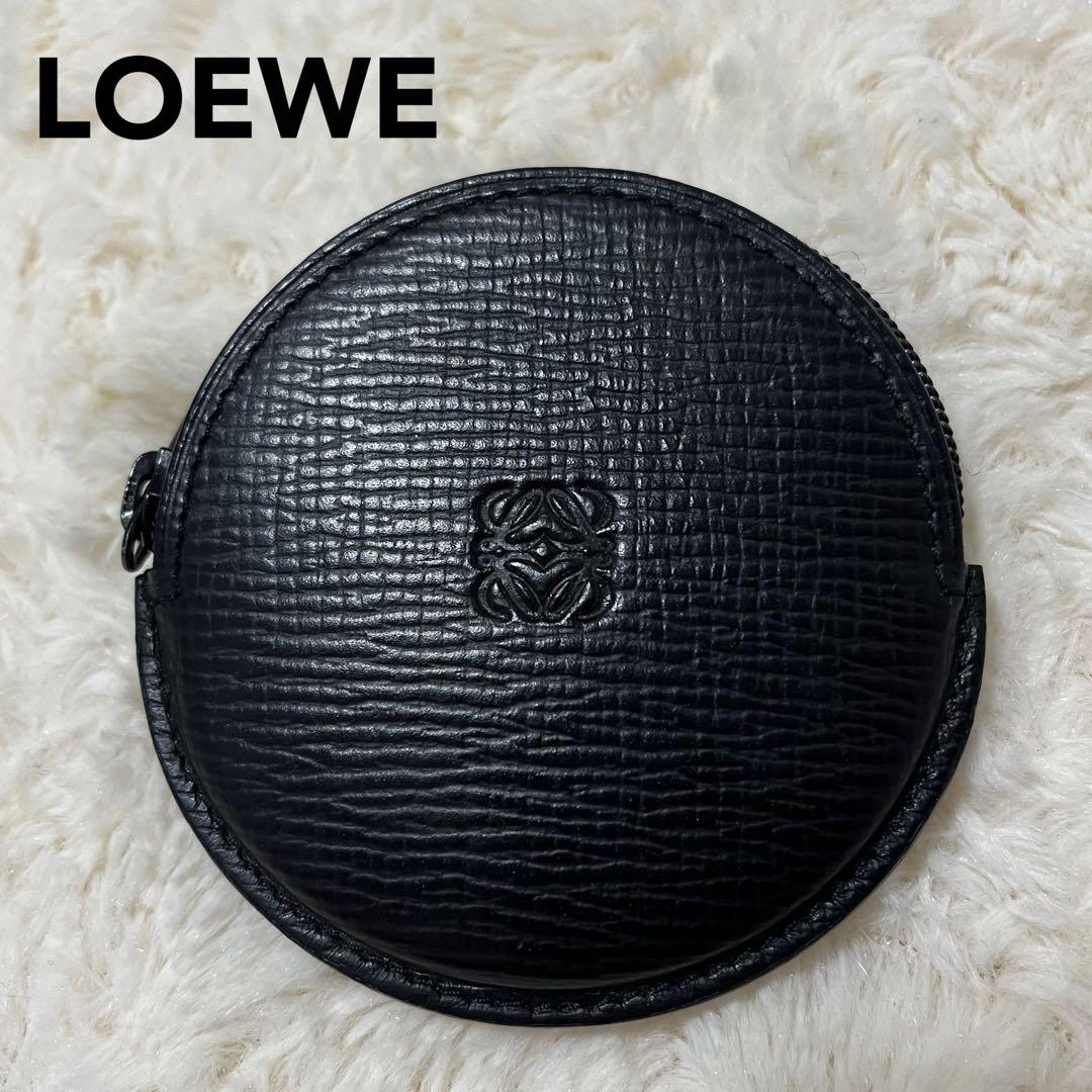 美品 ロエベ LOEWE アナグラム ブラック レザー 黒 ケース 小銭入