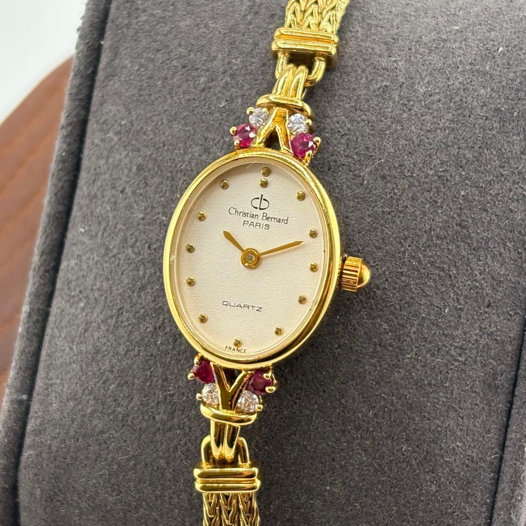 動作未確認　クリスチャンベルナール　ラインストーン　ゴールド　クォーツ