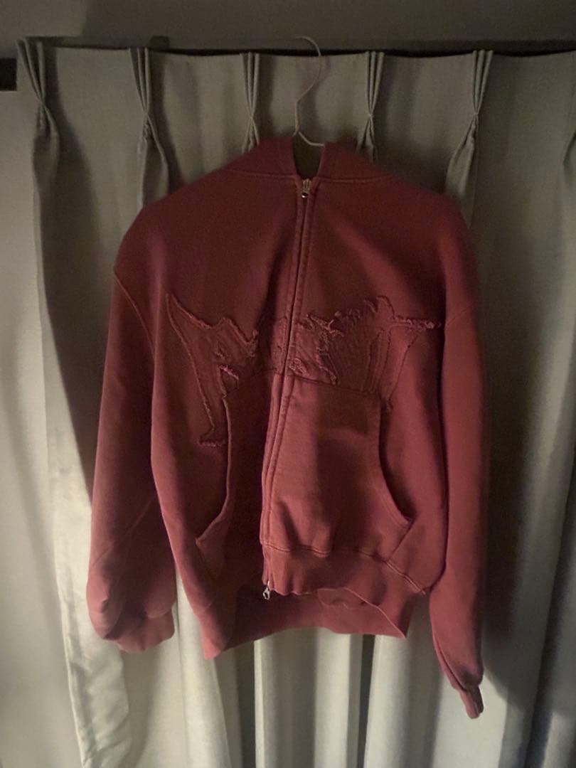 blessu バーガンディ ジップアップパーカー