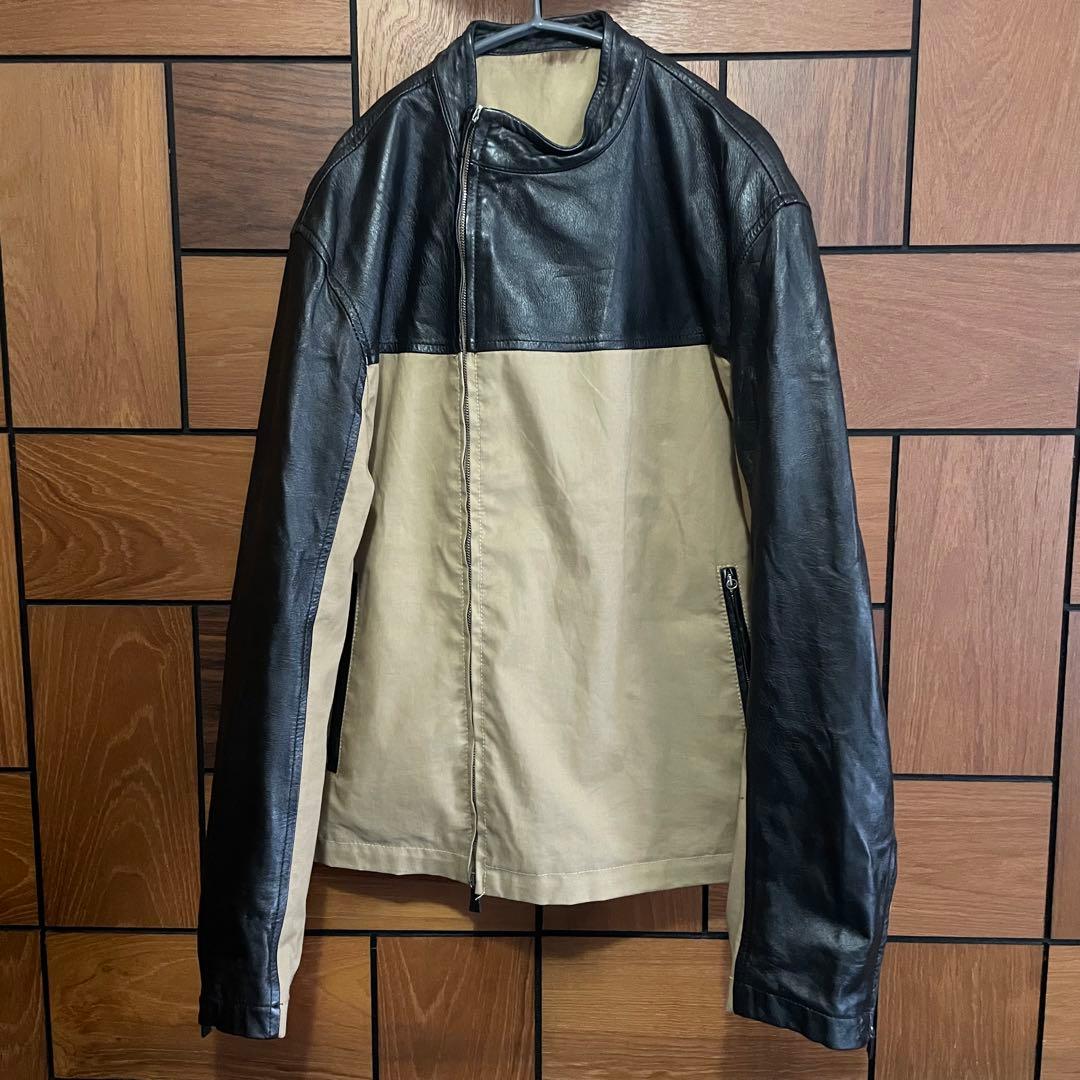 dunhill 切り替え レザー ジャケット ライダース イタリア製