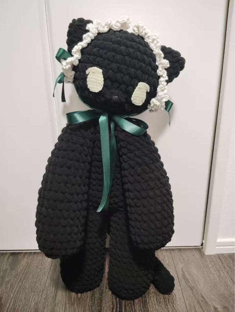 あみぐるみ 黒猫 手編み ハンドメイド ぬいぐるみ 編みぐるみ