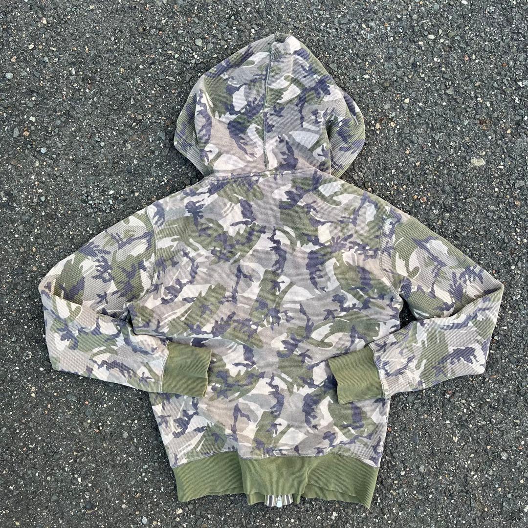 old uniqlo 00s 90s サーマルジップパーカー　短丈　y2k 迷彩