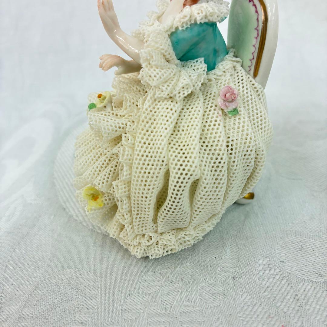 【Irish Dresden】アイリッシュドレスデン レース陶器人形2体セット①